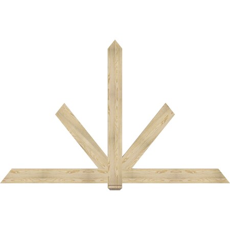Ekena Millwork Kennewick Rough Sawn Timber Gable Bracket, Douglas Fir, 96"W x 60"H x 2"D x 6"F, 15/12 Pitch GBW096X60X0206KEN00RDF